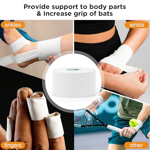 OK TAPE 4 Rolls White Athletic Tape, Sports Tape, Very Strong, Easy Tear - color: White-4 Rolls, size: 15 yards