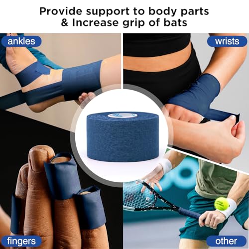 OK TAPE 4 Rolls Athletic Tape, Sports Tape, Very Strong, Easy Tear - color: Blue-4 Rolls, size: 15 yards