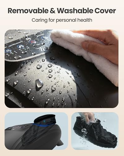 CILI Shiatsu FSA Foot Massager with Heat and Compression, Knead Rolling HSA Feet Massager for Neuropathy, Plantar Fasciitis, Remote Control, Up to Men Size 14" - color: Light Black