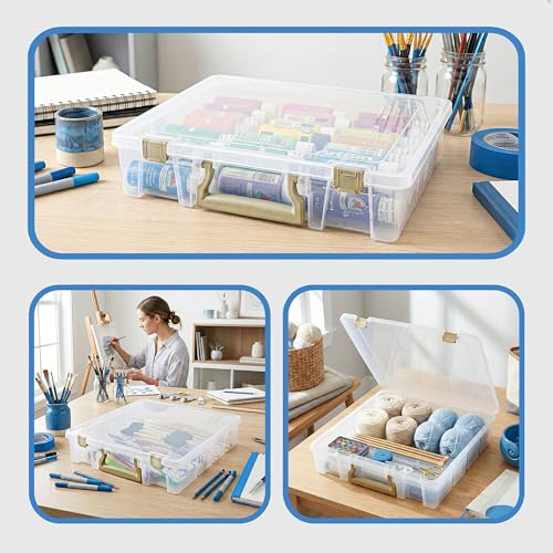 ArtBin Super Satchel 1-Compartment Craft Storage Box, Clear - color: Gold