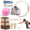 Wavar Pilates Essentials Kit for Women, 13.5" Magic Circle Fitness Set - color: Cream