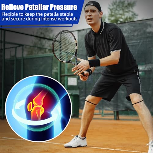 Foilswirl Patella Knee Band Basketball Knee Strap,4,Black and Royal Blue,M - color: Black and Royal Blue, size: M