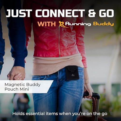 Running Buddy Magnetic Pouch Beltless Workout Pouch No Bounce - color: Black, size: Mini (3.75 in x 4 in)