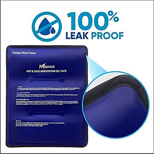 Medvice Reusable Hot and Cold Ice Packs for Injuries - Large (No Straps)