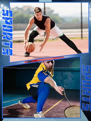 Suhine 6 Pairs Sports Leg Sleeves UV Protect Compression Long Knee Sleeves for Men Women Basketball Football Running Cycling - style: Classic