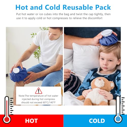 AOOWU Ice Packs for Injuries Reusable Ice Bags, Hot & Cold Therapy and Pain Relief, Screw Top Hot Water Bag, Elastic Breathable No-Leak Waterproof, Soft Cold Pack for Relieve Sports Injuries, Size 11" - style: 11"