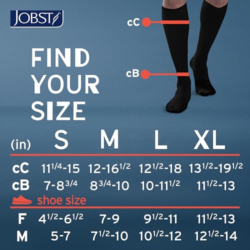 JOBST ACTIVA Athletic 20-30 mmHg Compression Socks Knee High, Closed Toe - color: White, size: Large