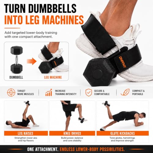 Monkey Foot Dumbbell Attachment for Glute Kickbacks & Leg Workouts, Adjustable Ankle/Foot Strap for Home Gym, Dumbbell Lifting Attachment for Hamstring Curls, Foot Weight Training Equipment - size: 1PCS