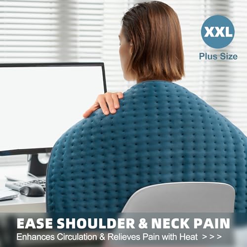 VALGELUIK Heating Pad for Back Pain Relief, 16"x24" Electric Heat Pad Gifts - color: Legion Blue, size: 16 Inch x 24 Inch