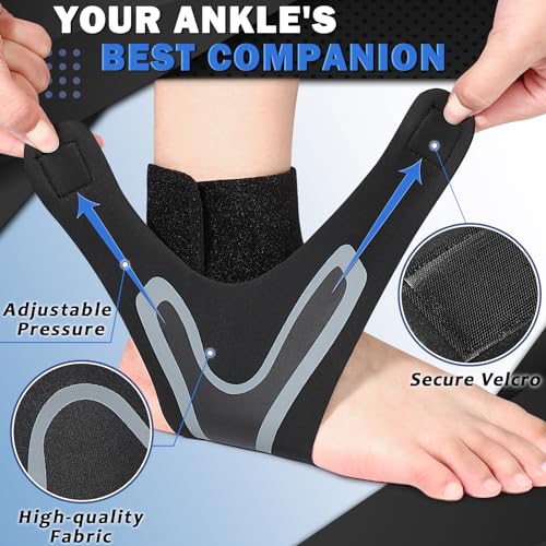 beister 1 Pair Ankle Support Breathable Neoprene Compression Ankle Brace for Men and Women, Elastic Sprain Foot Sleeve for Sports Protect, Arthritis, Plantar Fasciitis, Achilles tendonitis, Recovery - size: Medium (Pack of 2)