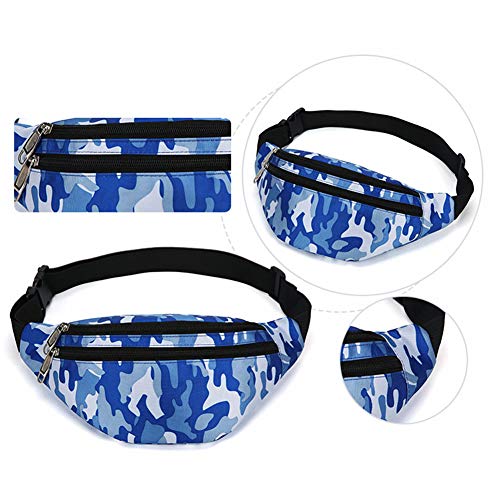 Fanny Pack for Men & Women, Fashion Waterproof Waist Packs with Adjustable Belt, Casual Bag Bum Bags for Travel Sports Running. - color: M-Blue