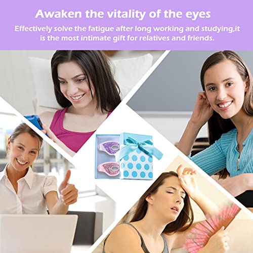 2PCS Gel Eye Mask Reusable Hot Cold Compress Pack Eye Therapy,Therapeutic Gel Eye Spa Pad for Puffiness/Dark Circles/Eye Bags/Dry Eyes/Headaches/Migraines/Stress Relief-Purple&Pink - color: Purple&pink