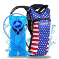 Sojourner Rave Hydration Pack - Hydration Backpack - Hydropack with 2L Bladder - Water Backpack for Festivals, Hiking, Running, Biking and More - color: USA