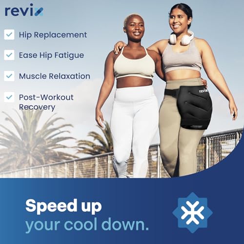 REVIX Extra Large Hip Ice Pack Wrap After Surgery, Cold Packs for Hip - color: Black