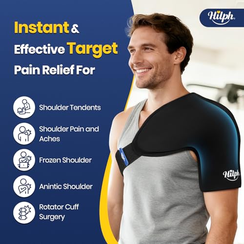 Hilph 3D Shoulder Ice Pack, Rotator Cuff Cold Therapy Wrap with Dual-Gel, M - size: Medium