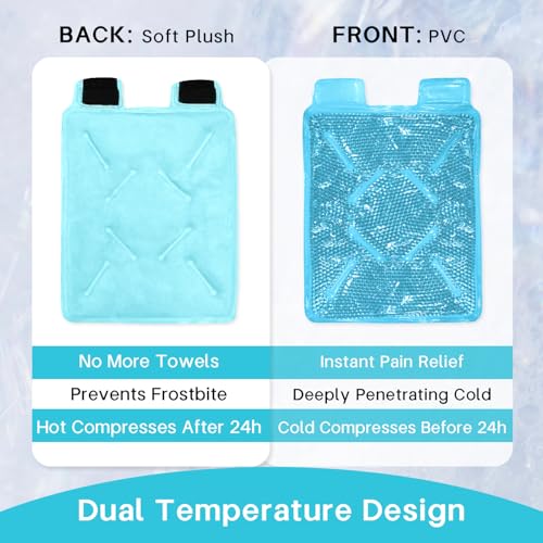 Ice Pack for Knee Pain Relief Reusable Gel Ice Wrap for Leg Injuries Swelling Knee Replacement Post-Surgery Recovery Adjustable Cold Therapy Wrap for Arthritis Meniscus Tear and ACL (Blue) - color: Blue