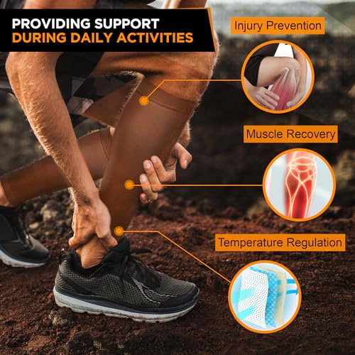 Doc Miller Compression Calf Sleeve for Men & Women, 20-30mmHg - color: Chocolate, size: Small REGULAR
