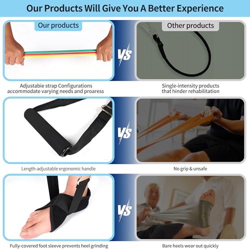 Knee Replacement Recovery Aids, Full Heel Wrap Rehab Strap Supports (Classic)