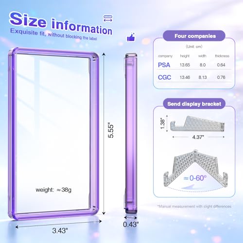 For PSA Graded Card Slab Protector Case Purple - color: Purple