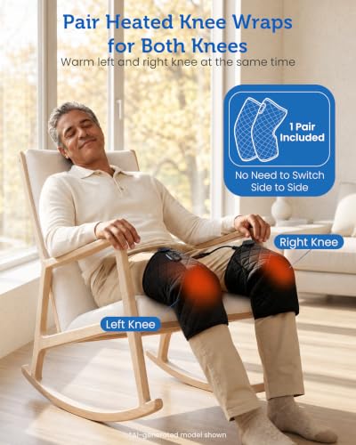 COMFIER Knee Massager, Plug-in Knee Heating Pad with Heat and Vibration, Pair of Heated Knee Wraps for Both Knees, 5 Modes, 2 Heat Levels, 30-Min Timer, FSA Eligible HSA - color: Black