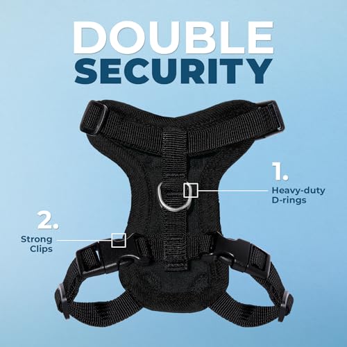 Voyager Escape-Proof Step-in Harness & Leash - Black, XXXS - color: Black, size: XXXS (Chest: 10.5 - 13")