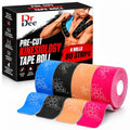 PreCut Kinesiology Tape 80 Strips 4 Rolls Elastic Athletic Sports Tape - style: Tape Roll