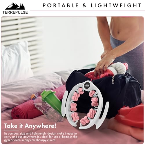 Anti Cellulite Roller & Lymphatic Drainage Massager | Deep Tissue Fascia Blaster & Muscle Roller | Tool for Sore Arms, Legs, Shoulders, Stomach & Buttocks (Pink) - color: Pink