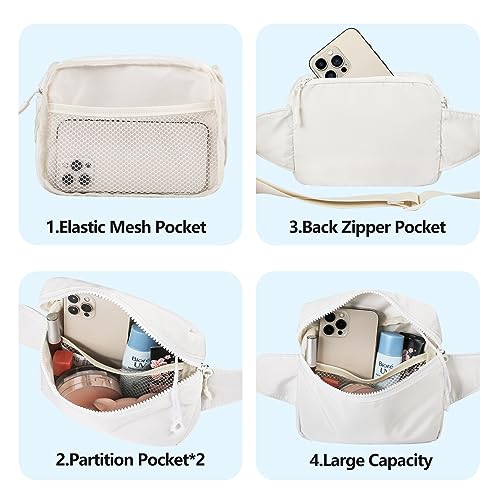 Fanny Pack Waist Belt Bag Fashion Fanny Women and Men Gift Waist Pack With Adjustable Strap For Travel Running 2L Beige - color: 2L Beige