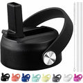 Straw Lid for Hydro Flask Wide Mouth Water Bottle, Black - color: Black