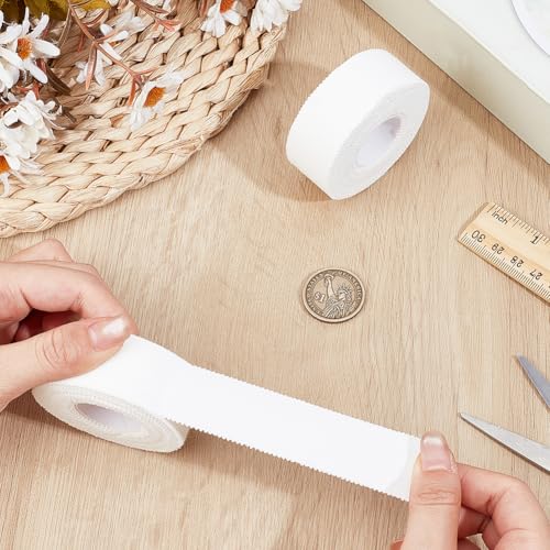 2 Rolls 20 Yards 1 Inch White Pre Wrap Easy Tear Sports No Sticky Tape with Serrated Edge Strong Adhesion Prewrap Cotton Athletic Tape for Ankle Wrist Gymnastics Lacrosse