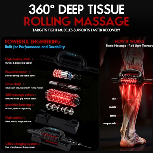 Electric Massager Roller for Back Shoulder Abdomen Leg & Foot with Ice Pack