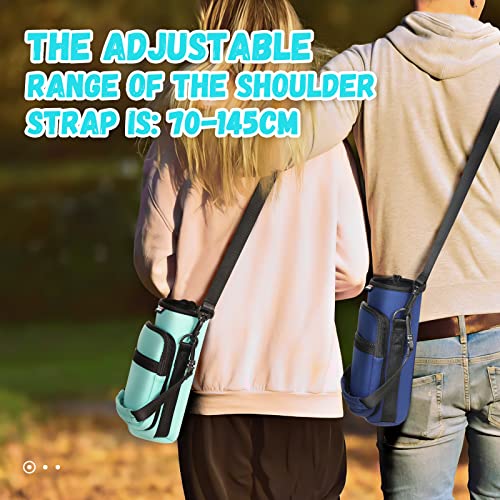 Nuovoware Water Bottle Carrier Bag, 25oz/32oz, Navy blue - color: Navy Blue, size: 25-32 Ounces - Standard