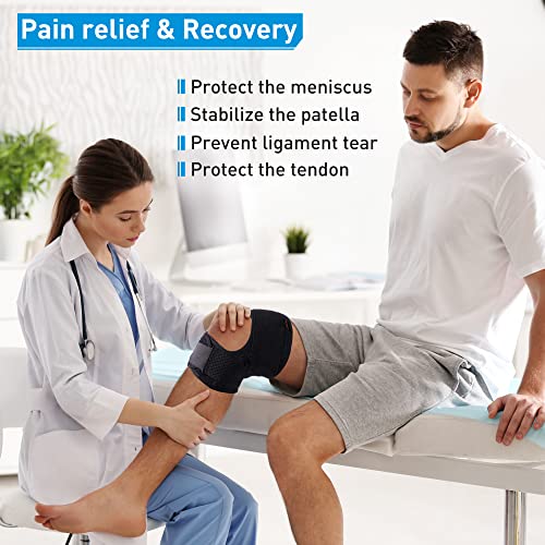 HUETIDE Knee Brace for Women Men Thin Patellar Tendon Support Strap,Medium - size: Medium