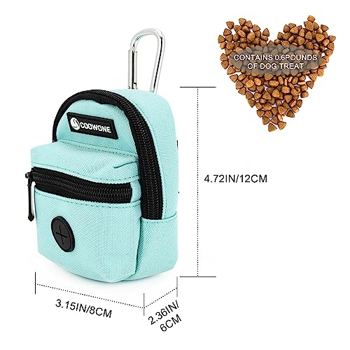 Dog Treat Pouch Dog Poop Bag Holder for Leashes, Pets Snack Container With Inner Small Bag, Puppy Supplies Perfect for Training and Walking - Hands Free Dog Waste Bag Dispenser -Dog Travel Accessories - color: Mint