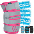 Vive Knee Ice Pack Wrap - Cold/Hot Gel Compression Brace for Pain Relief - color: Gray & Pink