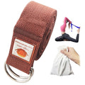 8ft 240g Super Thick Fitness Yoga Strap for Stretching, 3 Color Pure Cotton Durable Fitness Belt Bands Exercise Safe Adjustable D-Ring Buckle Gym Press Rope, Physical Therapy Tools - color: Brown
