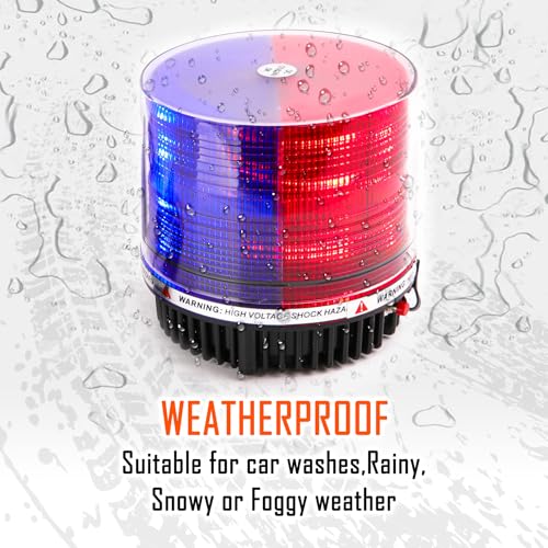 LED Wireless Rotating Beacon Battery Strobe Warning Light Red Blue - color: Red/Blue