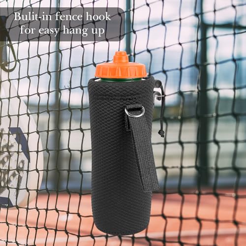 Linkidea Water Bottle Carrier with Fence Hook Compatible with Gatorade Plastic Squeeze 32oz, YETI Rambler 18oz, Sport Waterbottle Sling Bag Holder with Shoulder Strap for Baseball, Tennis