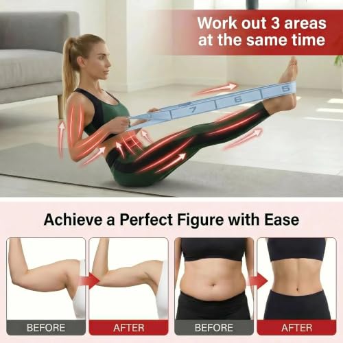 Resistance Bands for Legs: Numbered Stretch Bands for Exercise Yoga - color: Blue