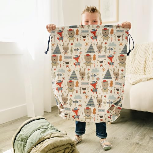 Gather & Knot Drawstring Gift Bags | Premium Canvas | 22" Extra Large | Reusable Fabric Wrap for Boys Baby Shower or Birthday | XL Adventure Flat Bottom - color: XL Adventure