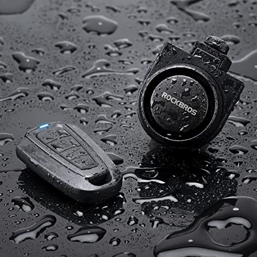 ROCKBROS 115dB Bike Alarm with Remote Vibration Motion Sensor Anti-Theft - color: Black-1pcs