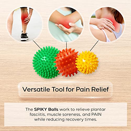 activelife - Spiky Massage Ball, Feet, Neck, and Back Massager, Full Body Deep Tissue Muscle Therapy, Plantar Fasciitis Foot and Muscle Roller, Medium, Orange - style: Medium Orange