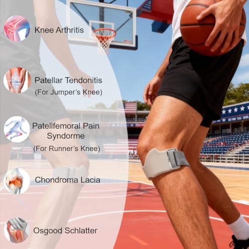 Silicone Patellar Tendon Support Strap 2 Pcs, Adjustable Non-Slip Patella Band Stabilizer Knee Brace for Jumpers Knee, Knee Pain Relief, fitness, Basketball, Running, Hiking, Soccer(Black) - color: Black