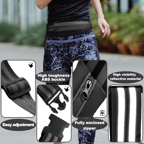 Running Belt Running Phone Belt for Women and Men Phone Holder - color: Black
