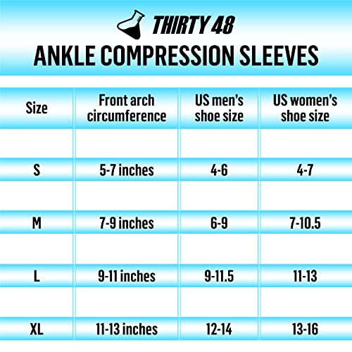 Thirty48 Plantar Fasciitis 20-30 mmHg Ankle Compression Socks, Foot Brace - color: Black (1 Pair), size: X-Large