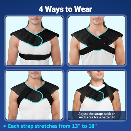 Comfytemp Large Ice Pack for Neck Shoulders Upper Back Pain Relief, Black - color: Black, size: Large