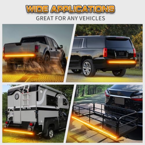 60 inch Tailgate Lights Strip Amber Strobe Lights - color: Amber/Yellow
