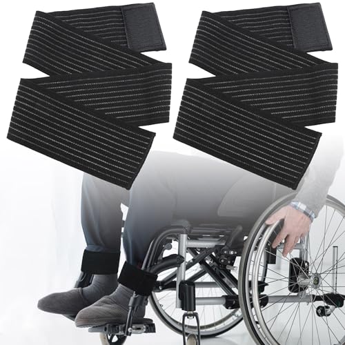 2 Pack Wheelchair Leg Straps - Polyester Material, Breathable & Elastic - Foot, Calf & Seat Belt Restraints for Wheelchair Accessory - size: Breathable