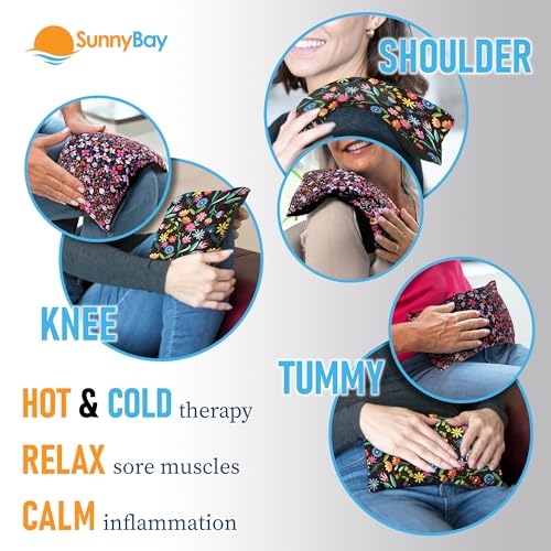 SunnyBay Heating Pad, Neck and Shoulder Wrap, 6x11 inch, Meadow - color: Meadow and Melody Flowers