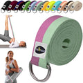 TECEUM 2 IN 1 Yoga & Mat Strap for Stretching – Cotton – 6/8/10 ft - color: Lavender Green, size: 10 ft